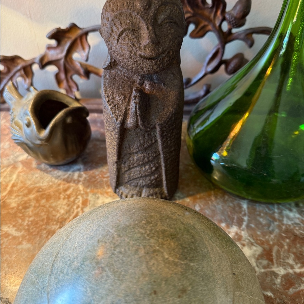 Smiling Jizo Buddha Stone Statue - Guardian of Children and Travelers - Picture 15 of 15